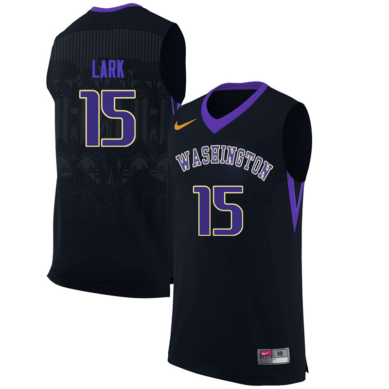 Men Washington Huskies #15 Khalia Lark College Basketball Jerseys-Black